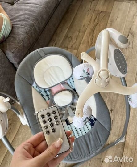 Детские электронные качели шезлонг