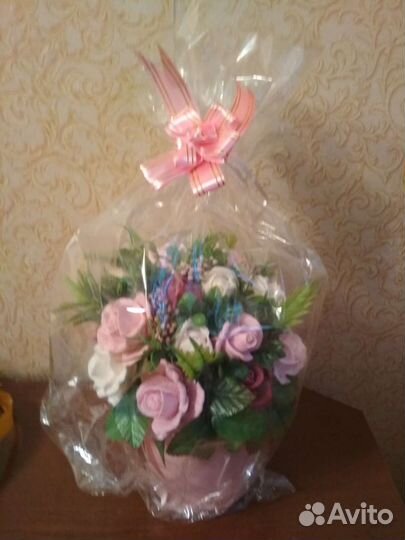 Букет цветов из мыла 21 роза