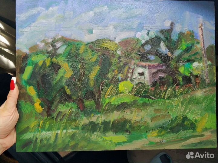 Работа маслом на грунтованном мдф 30х40