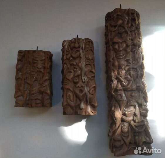 Подсвечники дерево авторская работа винтаж