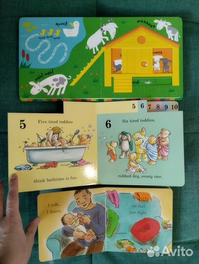3 картонные книги на английском для малыша