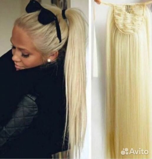 Накладной хвост на заколке и ленте б.у