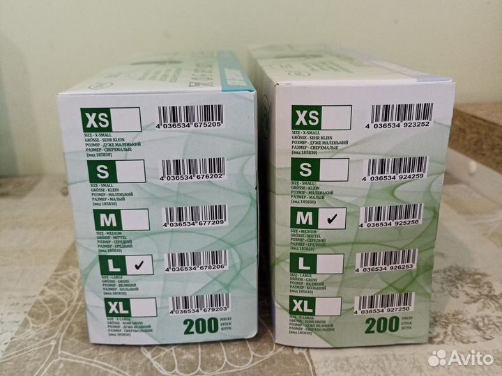 Перчатки нитриловые м, l