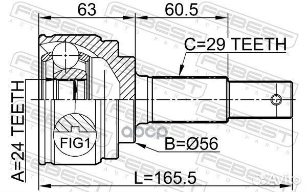 Шрус внешний nissan teana J31 2003.02-2008.06