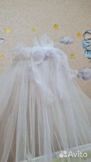 Балдахин с держателем для детской кроватки