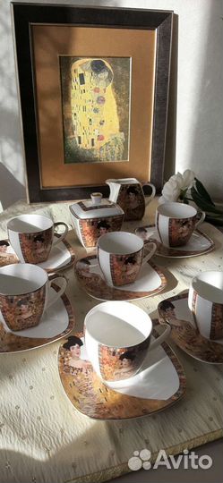 Чайно кофейный набор золотая Адель (Густав Климт)