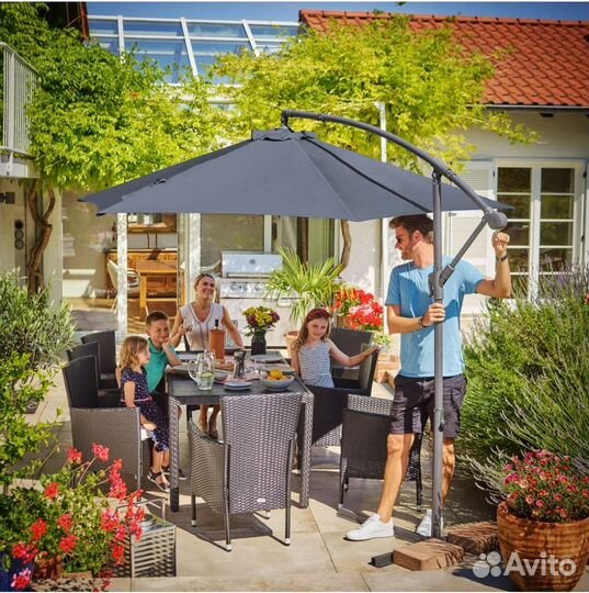Большой зонт с боковой стойкой 3*3 для кафе и сада