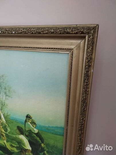 Картина, репродукция в раме багете Старинная СССР