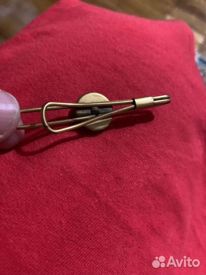 Зажим заколка для галстука Камень бронза