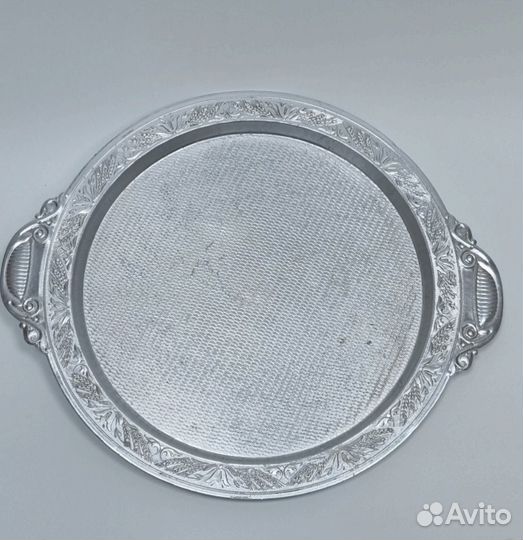 Поднос СССР. Полированный алюминий. Клеймо