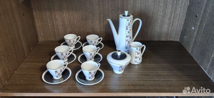 Кофейный сервиз клеточка Freiberger фарфор