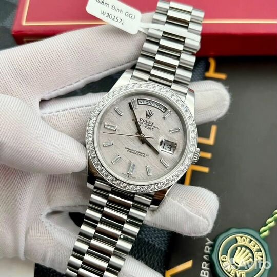 Rolex Day Date Meteorite dial Moissanite Bezel