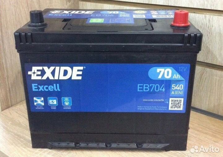 Аккумулятор Exide Excell 70 Ah 540 A EB704