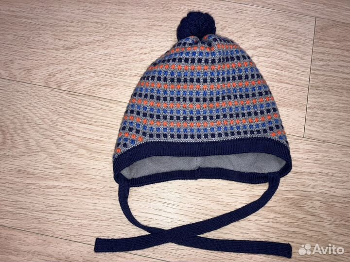 Зимний комплект шапка и шарф для мальчика 50-52