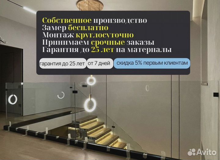 Стеклянные ограждения для лестницы