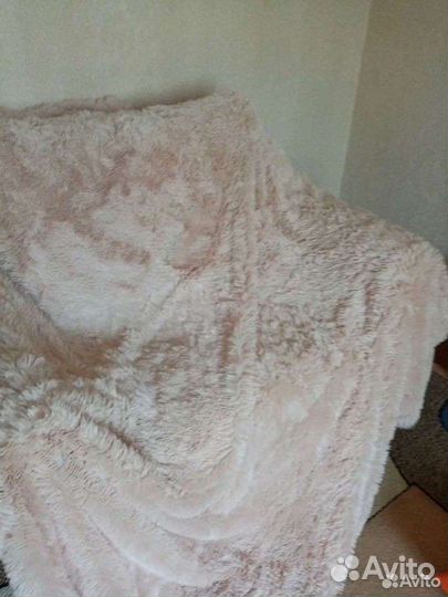 Новый бежевый плед покрывало 220 240