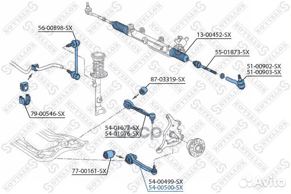 54-00500-SX рычаг нижний правый MB W203/S203/C