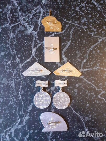 Два набора значков кораблей. СССР