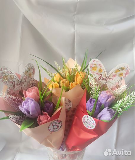 Букеты в руку из мыла ручной работы