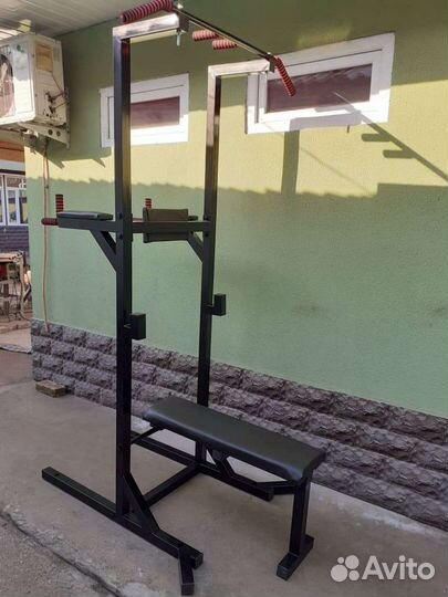 Турник брусья пресс 3 в 1 напольный и лежак