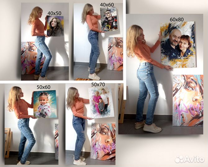 Портрет по фото на холсте волгоград
