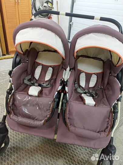 Коляска для двойни, погодок 2 в 1