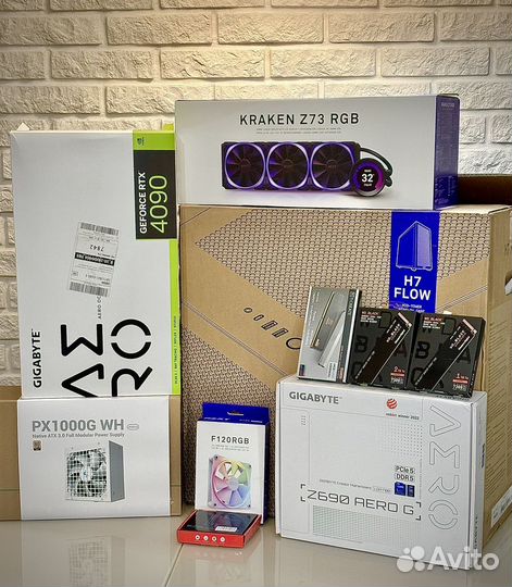 Мощный Белый пк 14700kf, RTX4090, 64gb, 3Tb