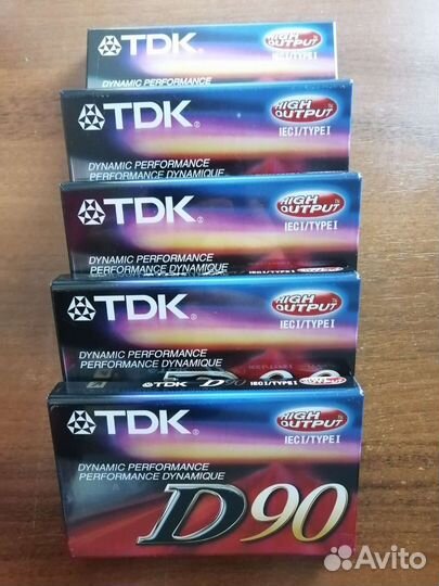 Аудиокассеты новые запечатанные TDK-D90