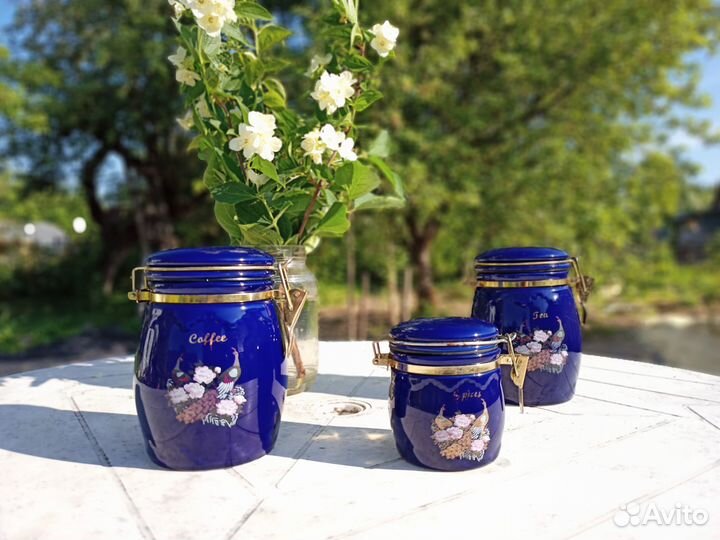 Набор керамических гермет. банок для сыпучих проду