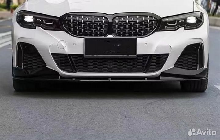 Сплиттер на BMW G20 G28 2019-2021 передний бампер