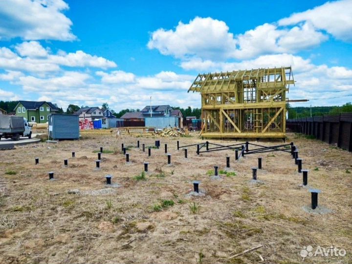 Свайный фундамент для каркасного дома