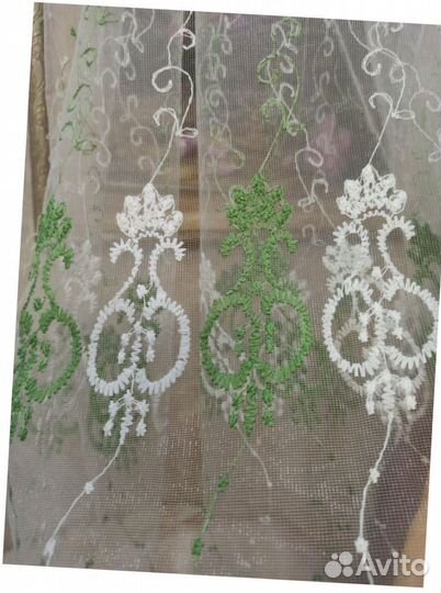 Шторы вышивка кухня зеленые