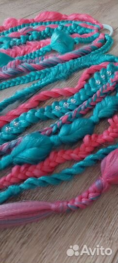 Афрохвосты, косы из канекалона на резинке