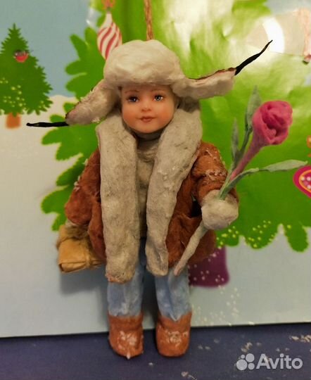 Ватная ёлочная игрушка