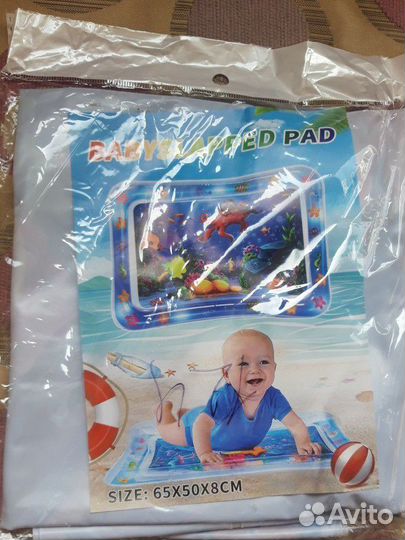 Развивающий коврик водяной, ванночка с горкой