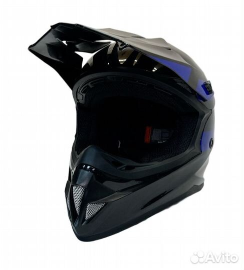 Шлем кроссовый детский Bilt Evo черный синий M