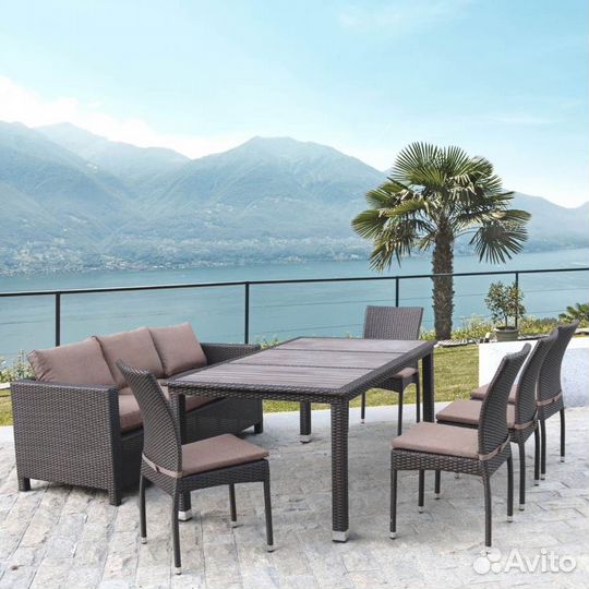 Комплект плетеной мебели T347-S65A-Y380A-W53 Brown