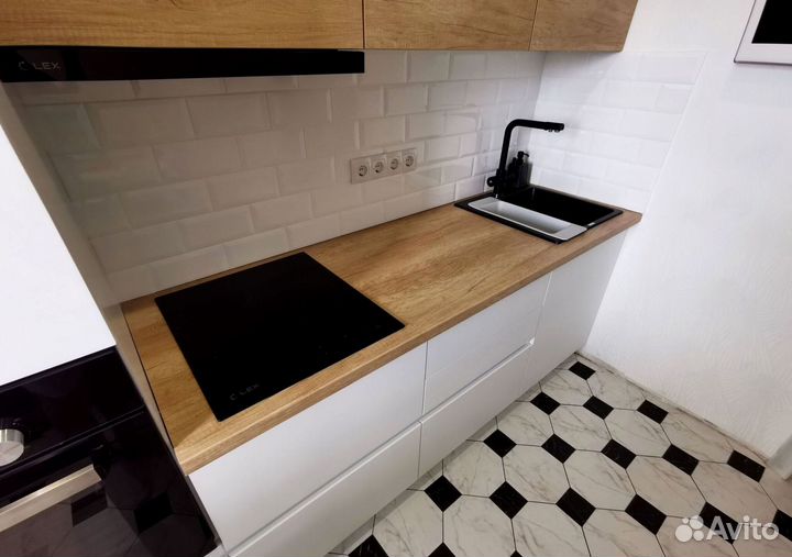 Прямая кухня с мдф фасадами