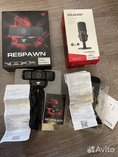 Микрофон HyperX SoloCast и вебкамера ZET gaming