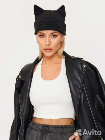 Шапка кошка с ушками