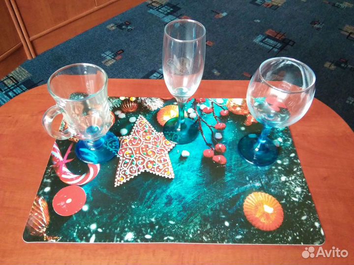 Бокалы в ассортименте 12шт.Салфетки в подарок