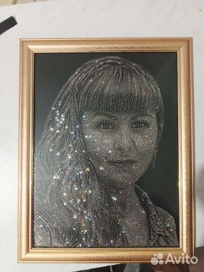 Портрет по фото из страз