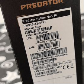 Новый ноутбук Acer Predator i9 rtx 4060