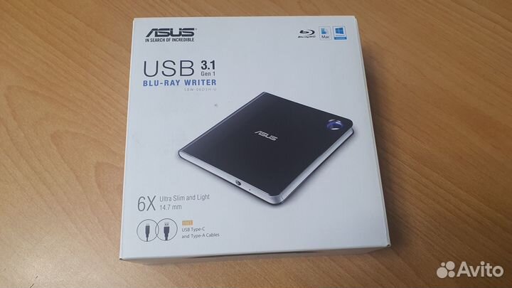 Оптический привод Blu-Ray Writer asus SBW-06D5H-U
