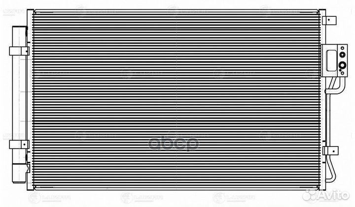 Радиатор кондиц. с ресивером для а/м Hyundai Santa