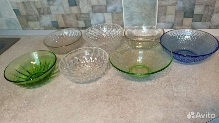 Салатник цветное стекло, хрусталь СССР