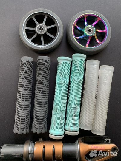 Детали для трюкового самоката, грипсы, колеса