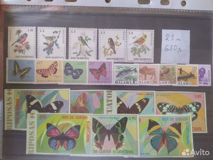 Почтовые марки животные