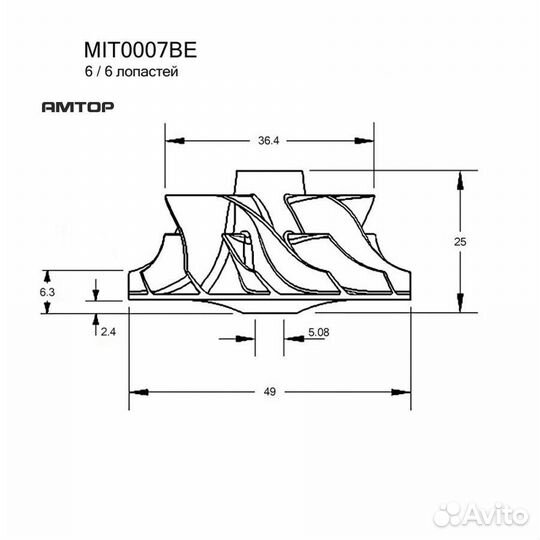 Krauf MIT0007BE Крыльчатка турбокомпрессора