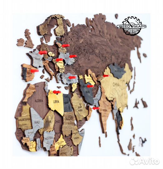 Деревянная карта мира